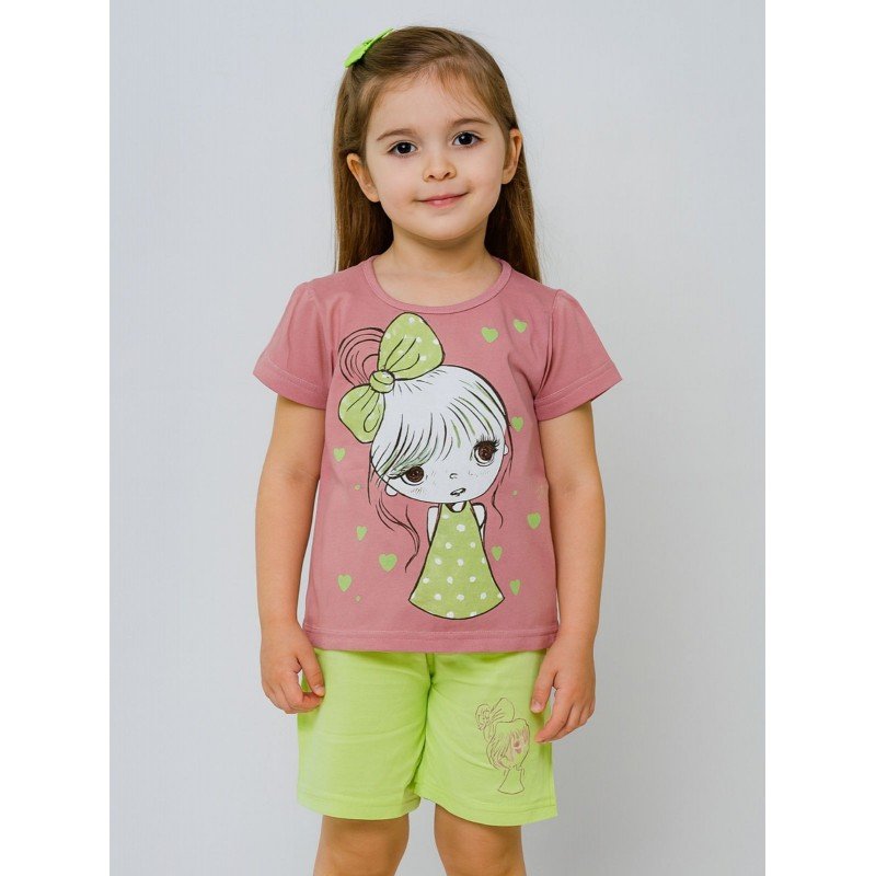 طقم أطفال قطعتين شورت + تيشيريت