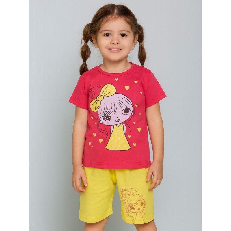 طقم أطفال قطعتين شورت + تيشيريت