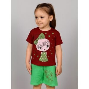 طقم أطفال قطعتين شورت + تيشيريت