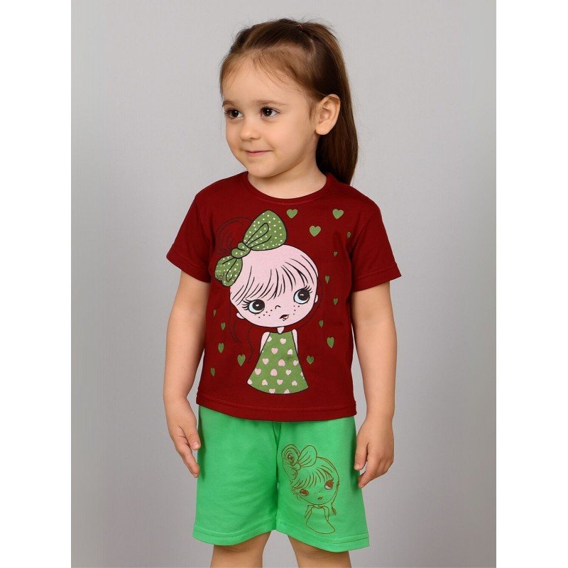 طقم أطفال قطعتين شورت + تيشيريت