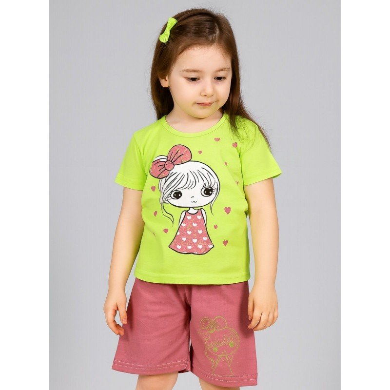 طقم أطفال قطعتين شورت + تيشيريت