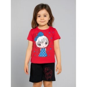 طقم أطفال قطعتين شورت + تيشيريت