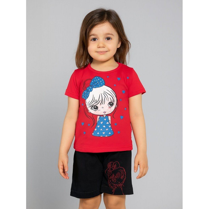 طقم أطفال قطعتين شورت + تيشيريت