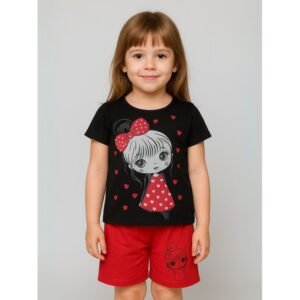 طقم أطفال قطعتين شورت + تيشيريت