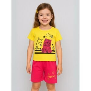 طقم أطفال قطعتين شورت + تيشيريت