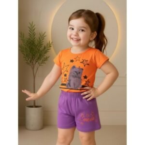 طقم أطفال قطعتين شورت + تيشيريت
