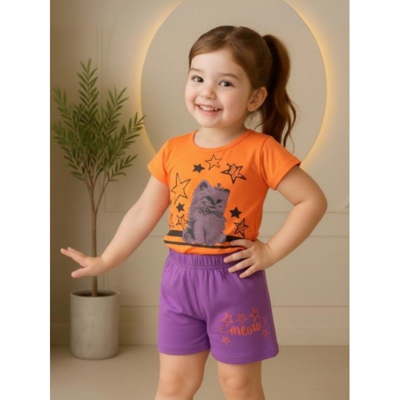 طقم أطفال قطعتين شورت + تيشيريت