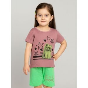 طقم أطفال قطعتين شورت + تيشيريت