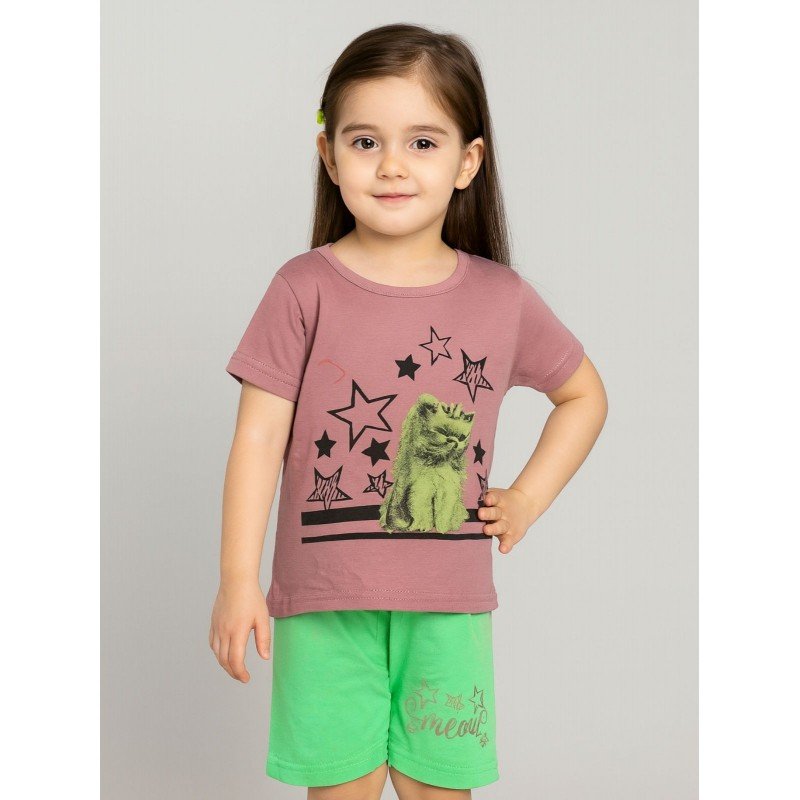 طقم أطفال قطعتين شورت + تيشيريت