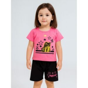طقم أطفال قطعتين شورت + تيشيريت