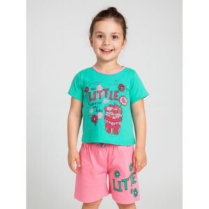 طقم أطفال قطعتين شورت + تيشيريت
