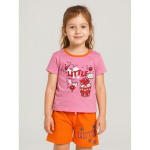 طقم أطفال قطعتين شورت + تيشيريت