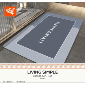 دعسة حمام فائقة الامتصاص LIVING SIMPLE GRAY 50X80 CM