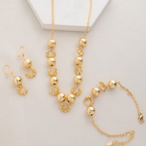 طقم اكسسوارات بلدي بتصميم كرات لون ذهبي