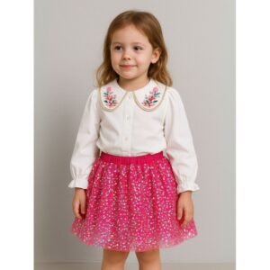 طقم بناتي قطعتين تنورة وقميص