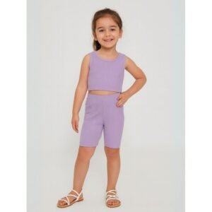 طقم بناتي قطعتين لون فوشي