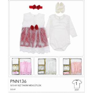 طقم بناتي لحديثي الولادة من 4 قطع بألوان متعددة