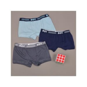 طقم بوكسر داخلي ولادي (3 قطع) للأولاد بثلاث ألوان