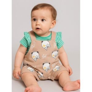 طقم بيبي تيشيرت وأفرهول للأطفال