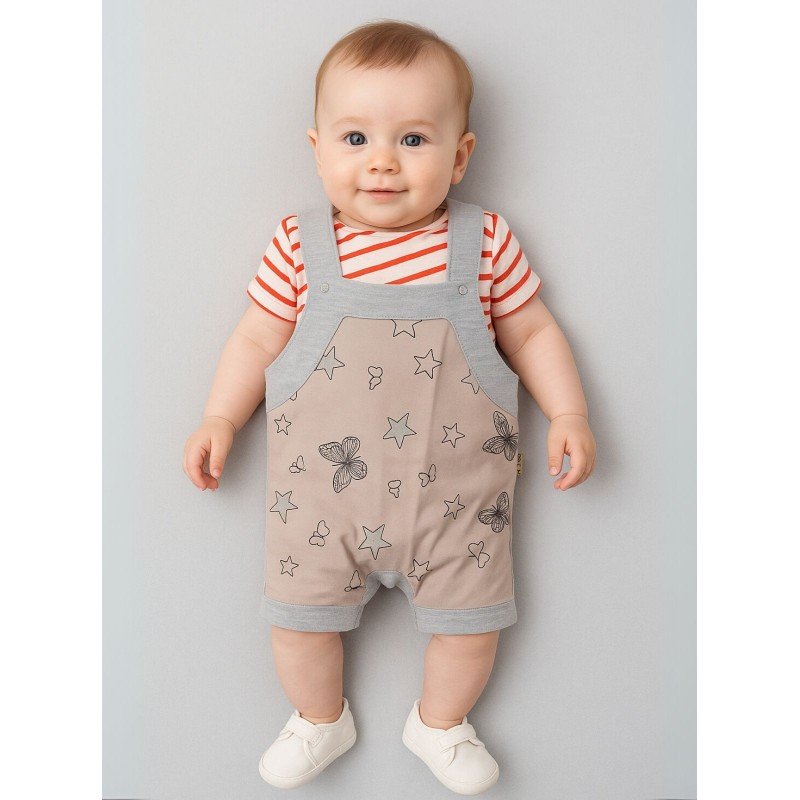 طقم بيبي تيشيرت وأفرهول للأطفال