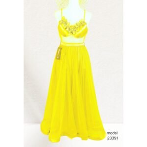 طقم بيبي دول لون أصفر طويل One Size