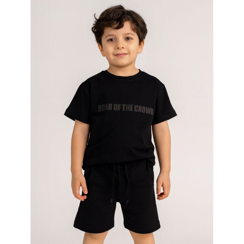 طقم تيشيرت و شورت لون أسود