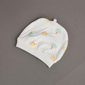 طقم حديثي الولادة 5 قطع لون أبيض بتصميم شجرة وحبة برتقال