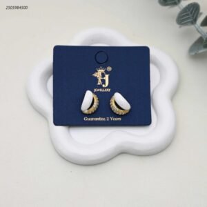 طقم حلوق أنيق زركون مع جهة ملونة لون ذهبي و ابيض