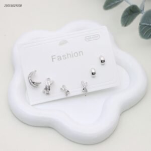 طقم حلوق مجموعة أنيق مع زركون لون فضي