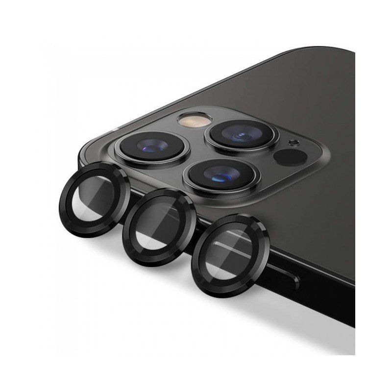 طقم حماية 3 قطع لعدسات كاميرا لايفون 13Pro Max/13Pro - لون أسود
