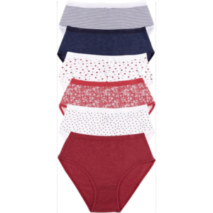 طقم داخلي (6 قطع) قطن من milk للنساء بألوان متعددة