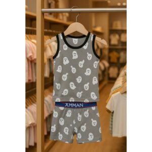 طقم داخلي (شباح وبوكسر) قطعتين ولادي لون سكني