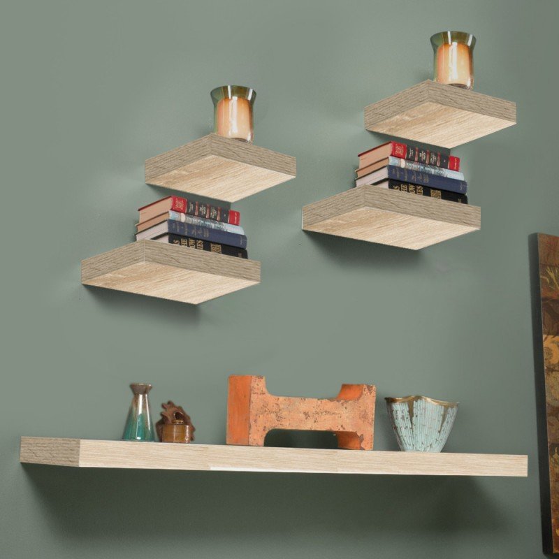 طقم رفوف خشبية 5 قطع - Image 2