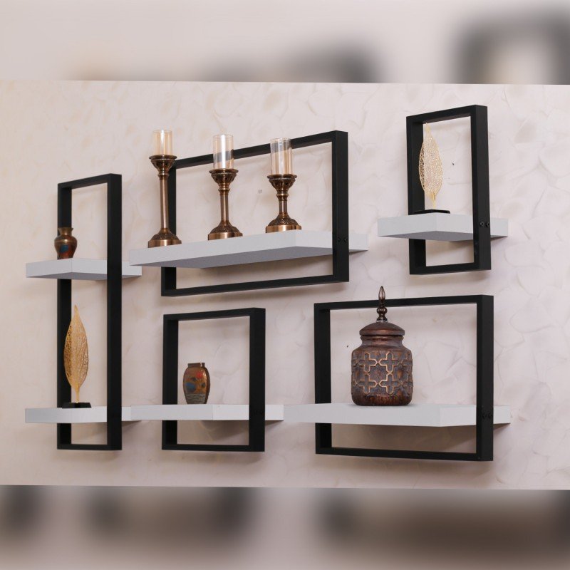 طقم رفوف خشبية 5 قطع Floating Shelves