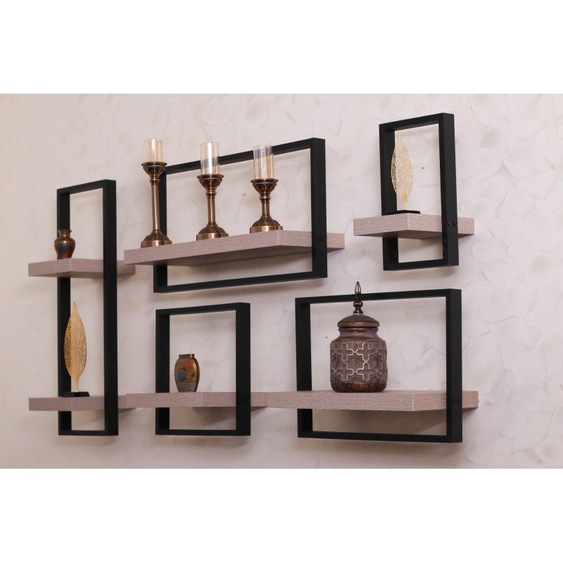 طقم رفوف خشبية 5 قطع Floating Shelves