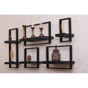 طقم رفوف خشبية 5 قطع Floating Shelves