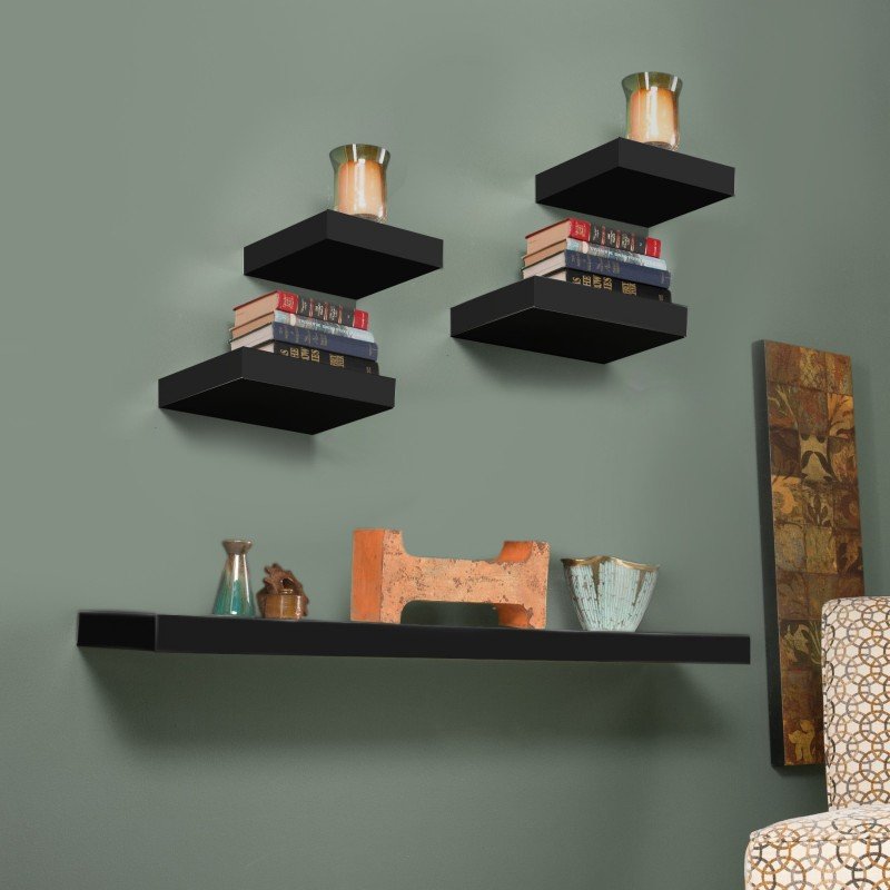 طقم رفوف خشبية 5 قطع