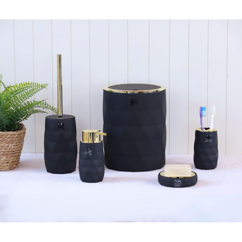 طقم اكسسوارات حمام 5 قطع LUMINOUS BLACK & GOLD