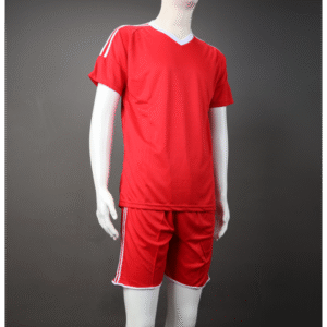 طقم رياضي (تيشيرت وشورت) للشباب لون أحمر وأبيض
