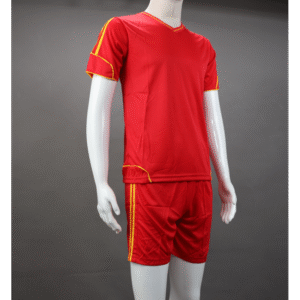 طقم رياضي (تيشيرت وشورت) للشباب لون أحمر وأصفر