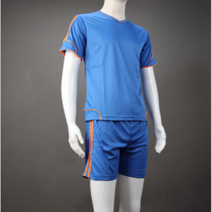 طقم رياضي (تيشيرت وشورت) للشباب لون أزرق وبرتقالي