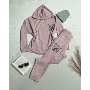 طقم رياضي خريفي لون زهري