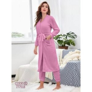 طقم ستاتي 3 قطع لون زهري One Size