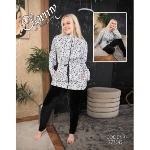 طقم ستاتي مخمل سحاب من شارمي One Size