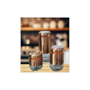 طقم 3 سكريات زجاج مع معدن