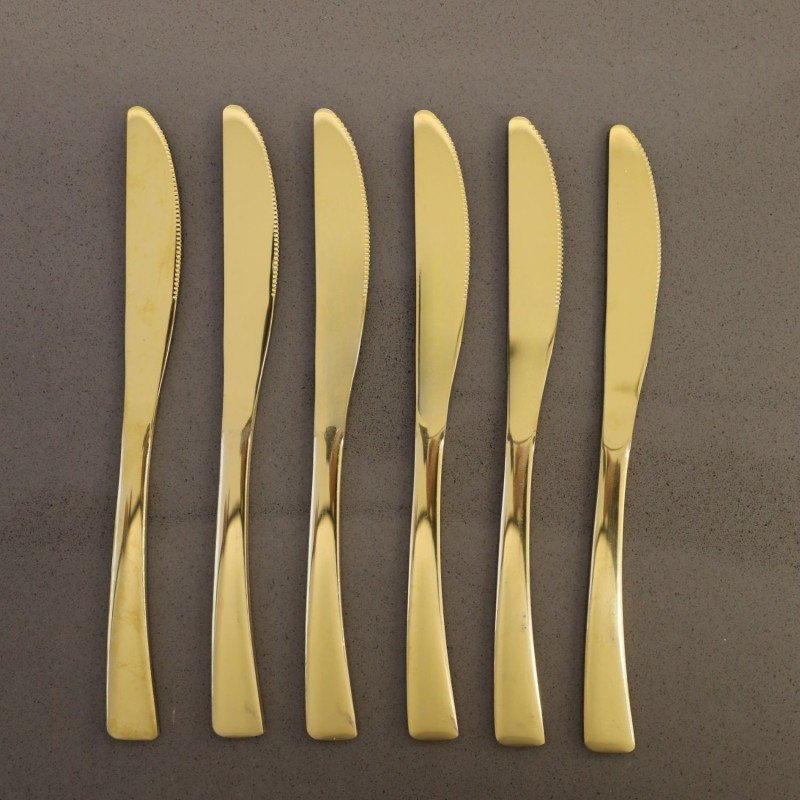 طقم سكلكين ستانلس ستيل 18/10 لون ذهبي 6 قطع