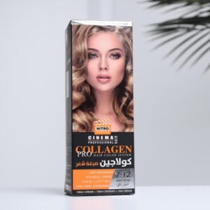 طقم صبغة شعر كولاجين من نيترو كندا درجة 7.12 أشقر رملي(3 قطع)- Nitro Canada Collagen Pro Hair Color System (100ML CREAM+150ML OXIDANT+10ML SERUM)