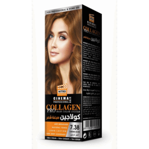 طقم صبغة شعر كولاجين من نيترو كندا درجة 7.38 أشقر كراميل (3 قطع)- Nitro Canada Collagen Pro Hair Color System (100ML CREAM+150ML OXIDANT+10ML SERUM)