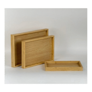 طقم صواني خشب (3 قطع) بثلاث أحجام
