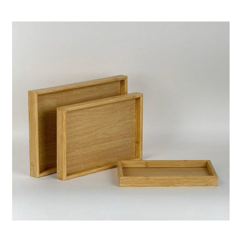 طقم صواني خشب (3 قطع) بثلاث أحجام